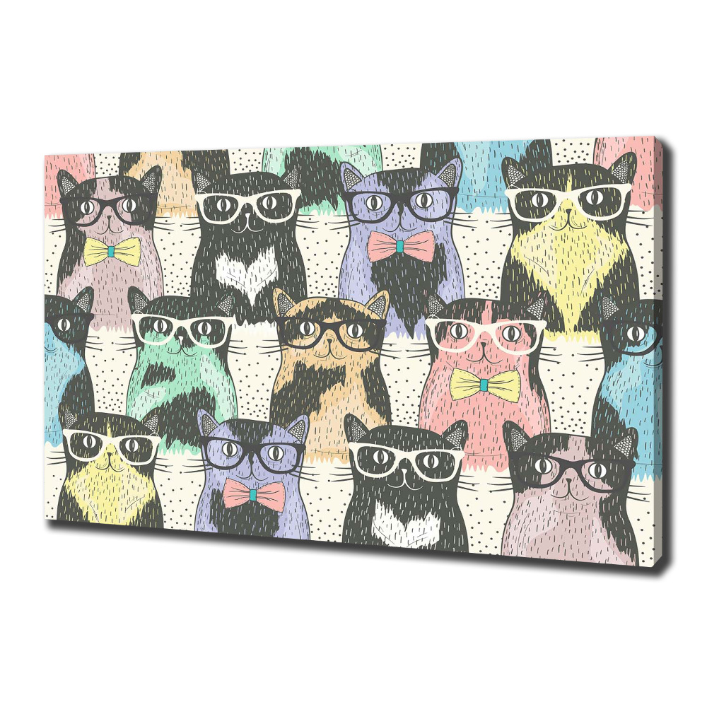 Tableau sur toile Chats avec lunettes