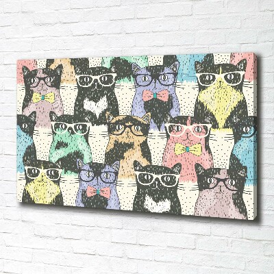 Tableau sur toile Chats avec lunettes