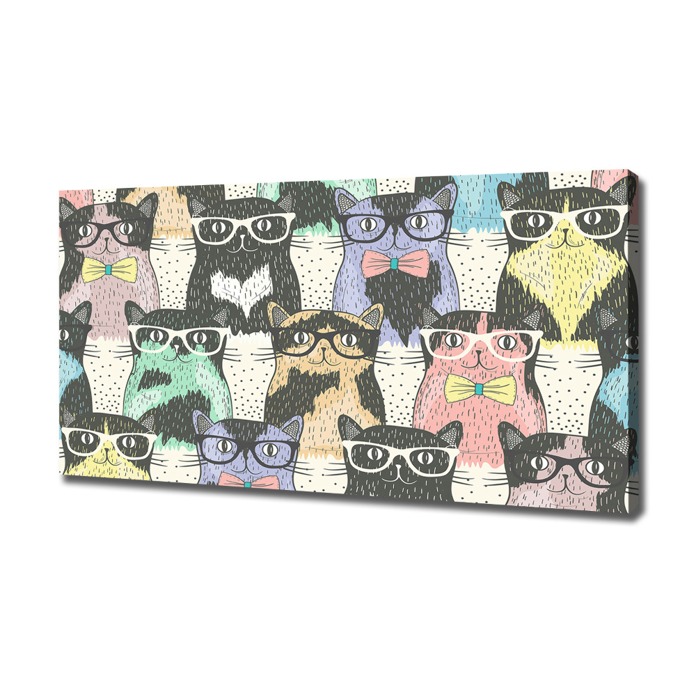 Tableau sur toile Chats avec lunettes