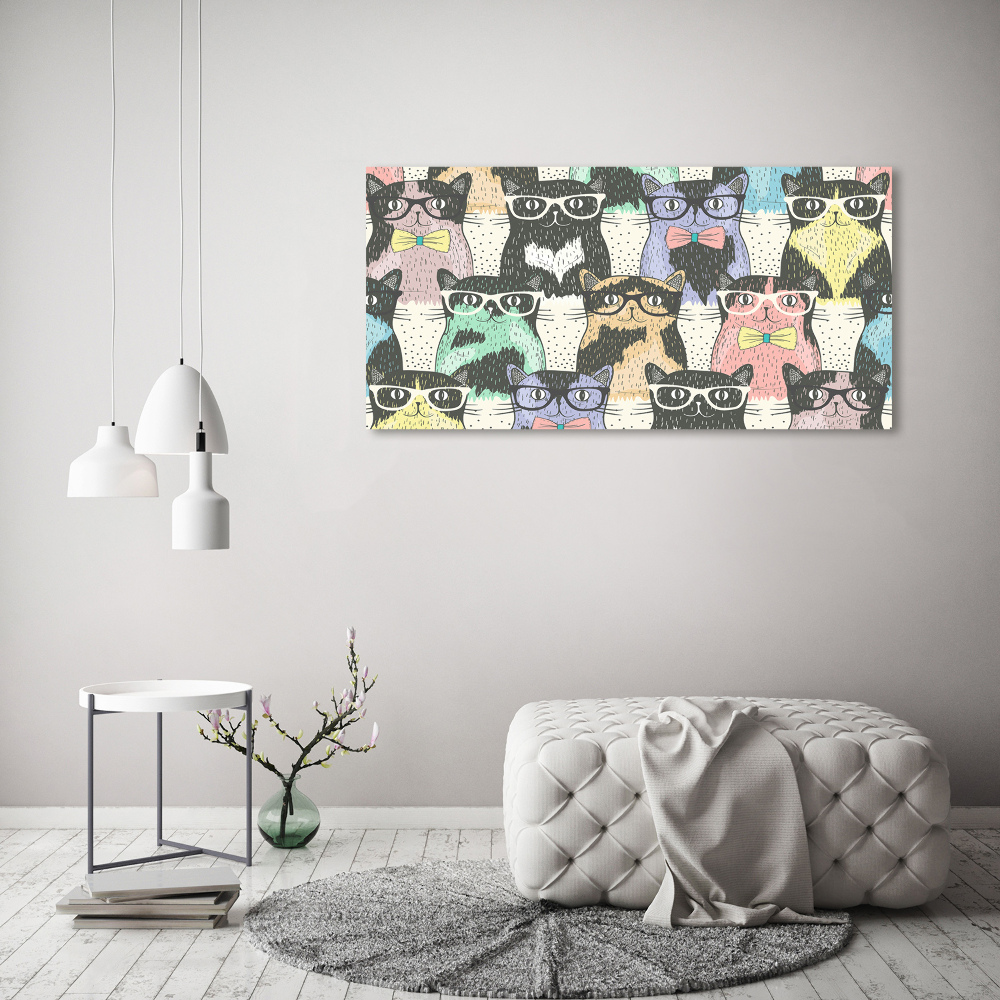 Tableau sur toile Chats avec lunettes