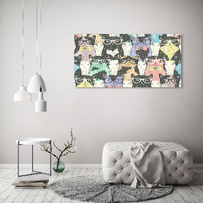 Tableau sur toile Chats avec lunettes