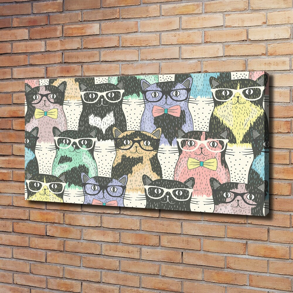 Tableau sur toile Chats avec lunettes