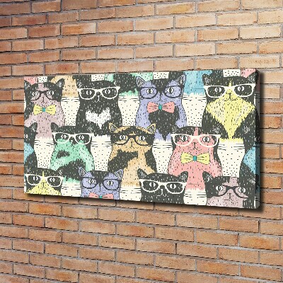 Tableau sur toile Chats avec lunettes