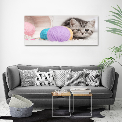 Tableau mural sur toile Chat avec des écheveaux