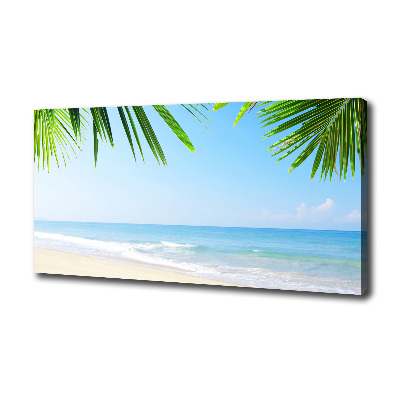 Tableau toile imprimée Plage tropicale palmiers