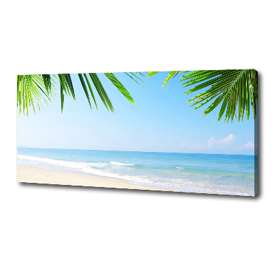 Tableau toile imprimée Plage tropicale palmiers