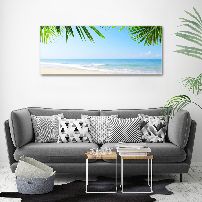 Tableau toile imprimée Plage tropicale palmiers