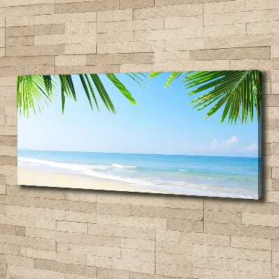 Tableau toile imprimée Plage tropicale palmiers