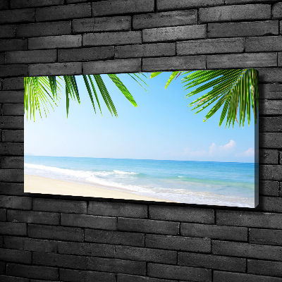 Tableau toile imprimée Plage tropicale palmiers