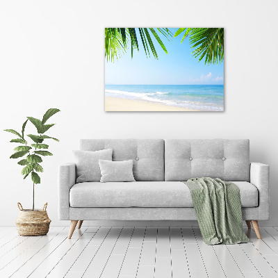 Tableau toile imprimée Plage tropicale palmiers