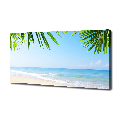 Tableau toile imprimée Plage tropicale palmiers