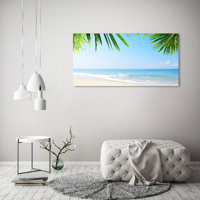 Tableau toile imprimée Plage tropicale palmiers