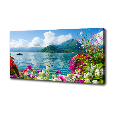 Tableau mural sur toile Fleurs au bord du lac