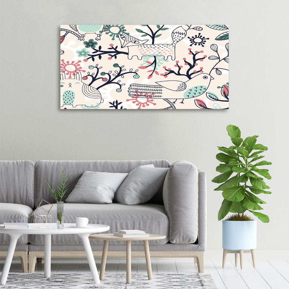 Tableau photo sur toile Animaux et fleurs