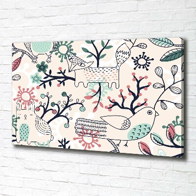 Tableau photo sur toile Animaux et fleurs