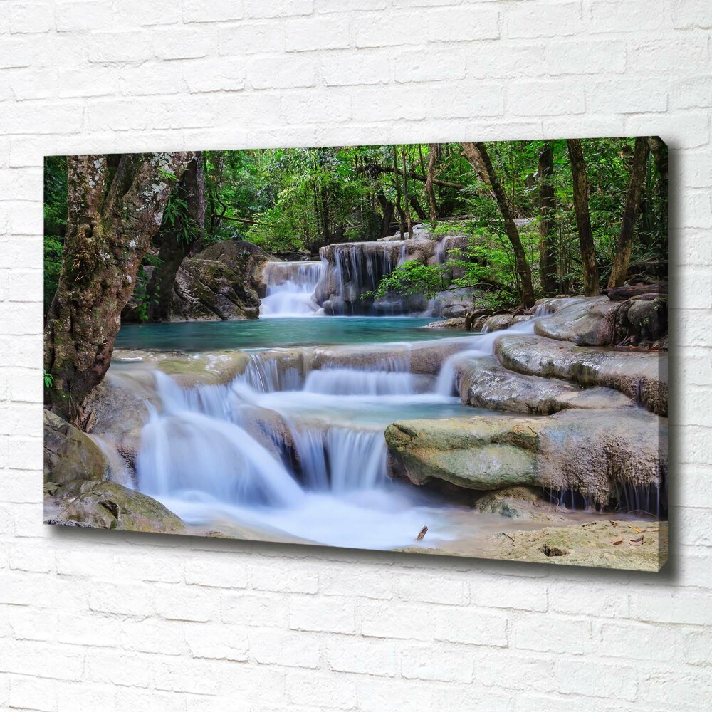 Tableau photo sur toile Cascade dans la forêt