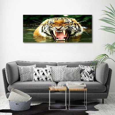 Tableau imprimé sur toile Tigre rugissant