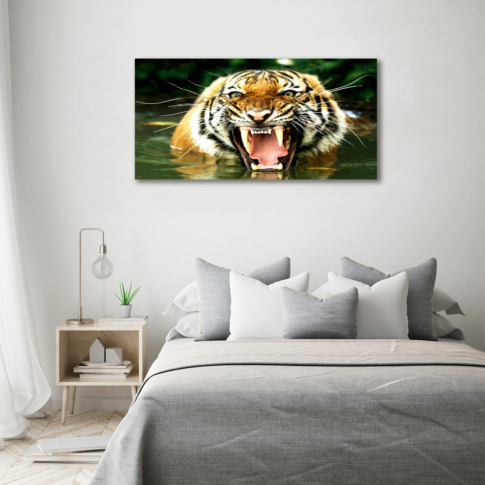 Tableau imprimé sur toile Tigre rugissant