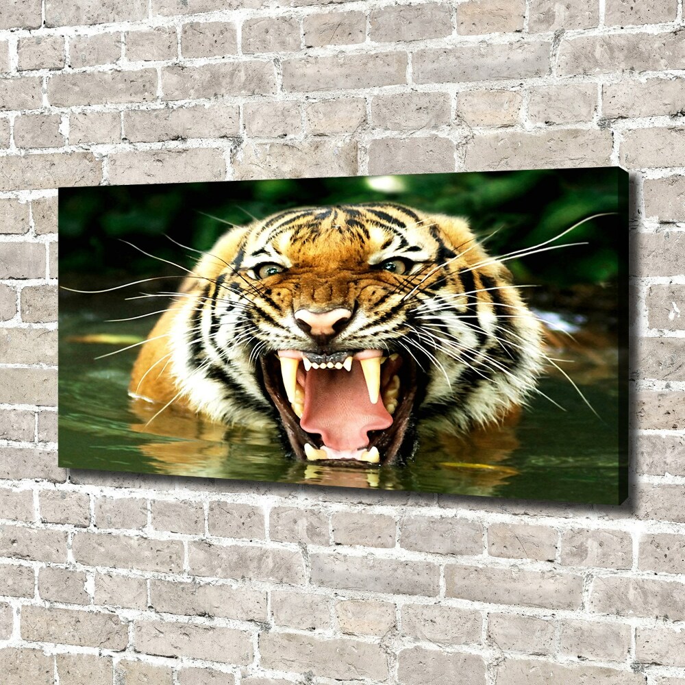 Tableau imprimé sur toile Tigre rugissant