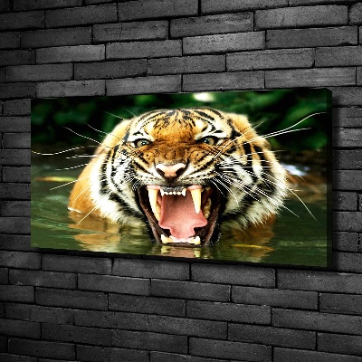 Tableau imprimé sur toile Tigre rugissant