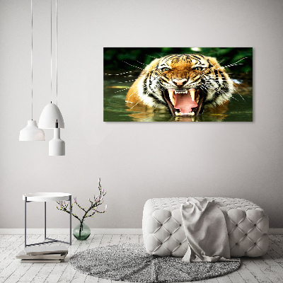 Tableau imprimé sur toile Tigre rugissant