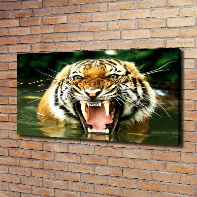 Tableau imprimé sur toile Tigre rugissant