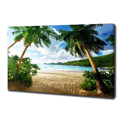 Tableau mural sur toile Palmiers sur la plage