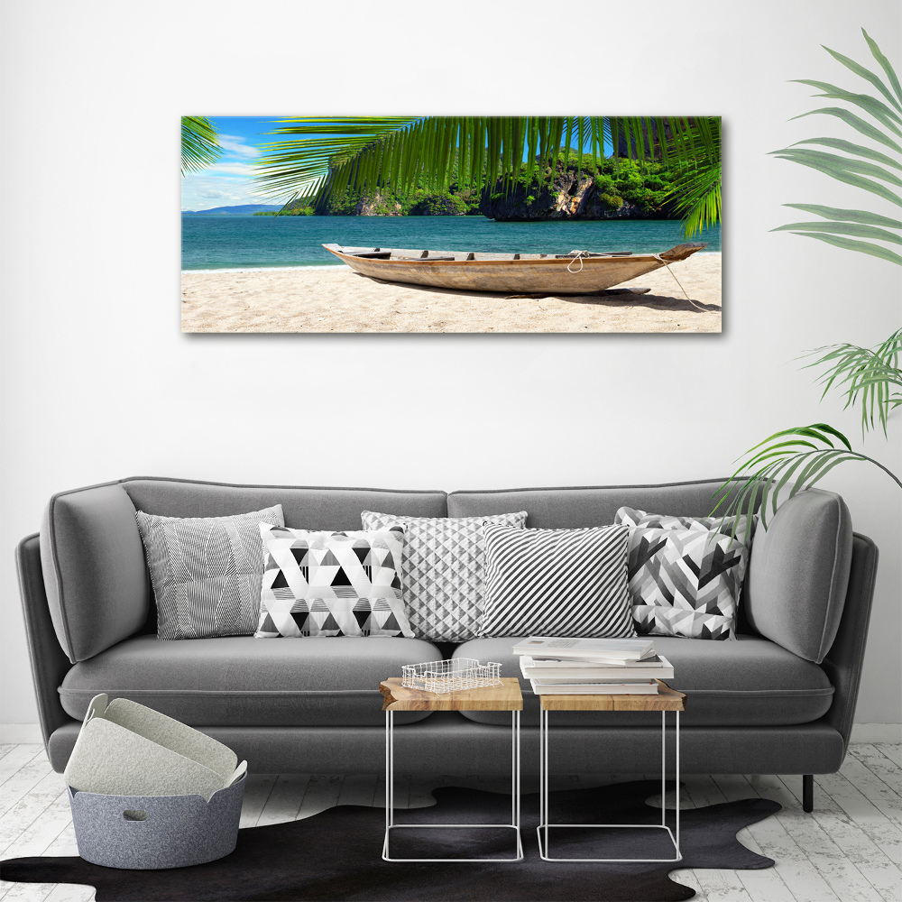 Tableau toile imprimée Bateau sur la plage