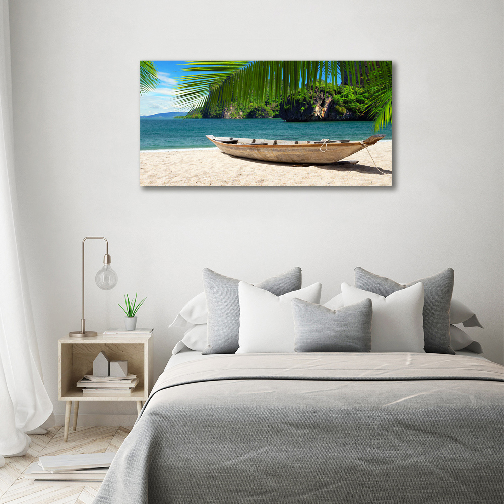 Tableau toile imprimée Bateau sur la plage