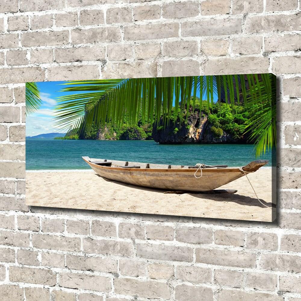 Tableau toile imprimée Bateau sur la plage