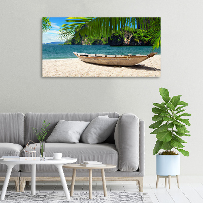 Tableau toile imprimée Bateau sur la plage