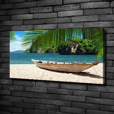 Tableau toile imprimée Bateau sur la plage