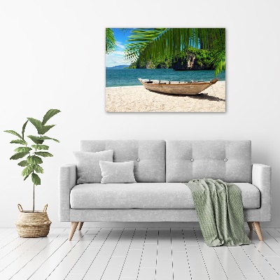 Tableau toile imprimée Bateau sur la plage