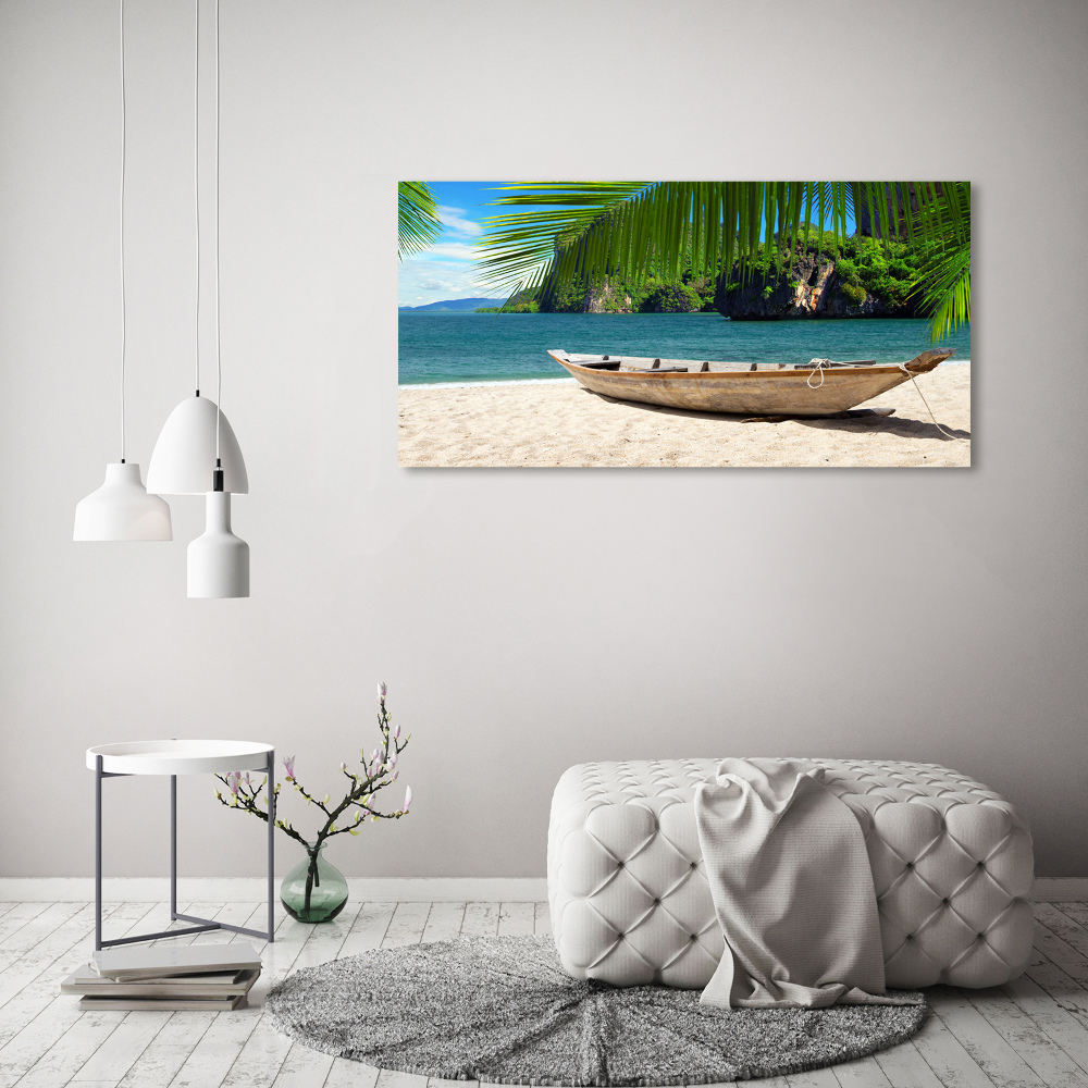 Tableau toile imprimée Bateau sur la plage