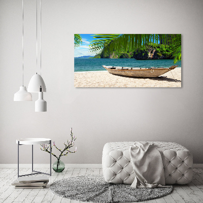 Tableau toile imprimée Bateau sur la plage