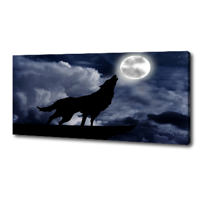 Tableau photo sur toile Loup hurlant pleine lune