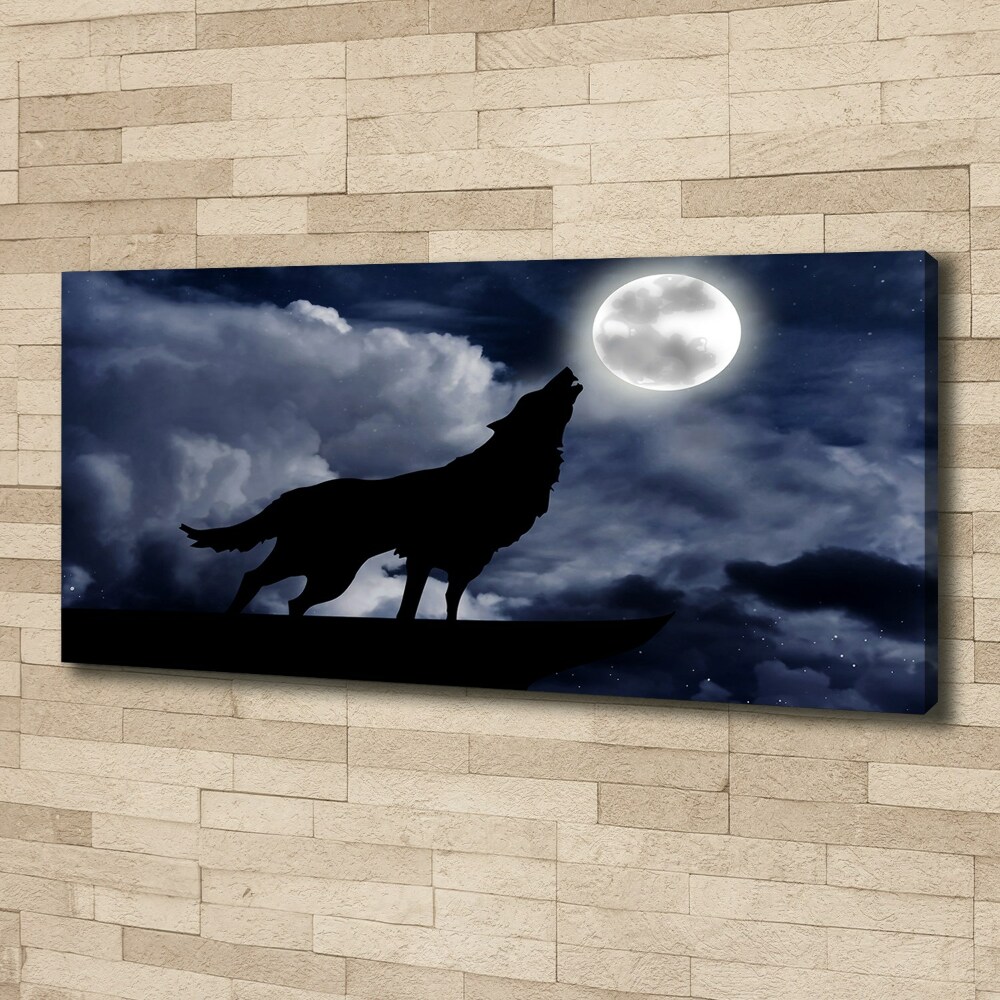 Tableau photo sur toile Loup hurlant pleine lune