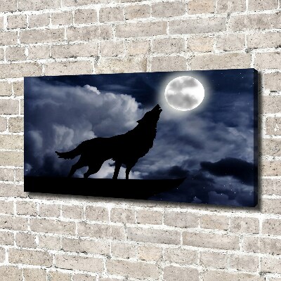 Tableau photo sur toile Loup hurlant pleine lune