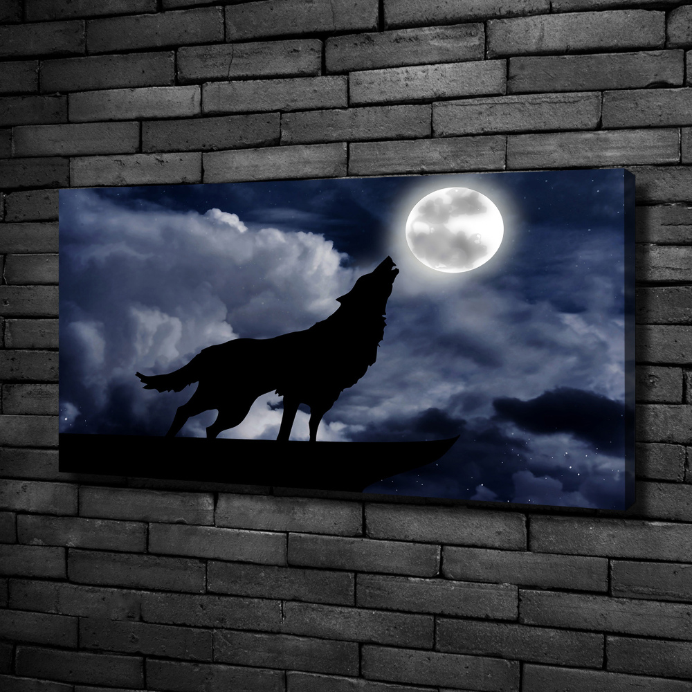 Tableau photo sur toile Loup hurlant pleine lune