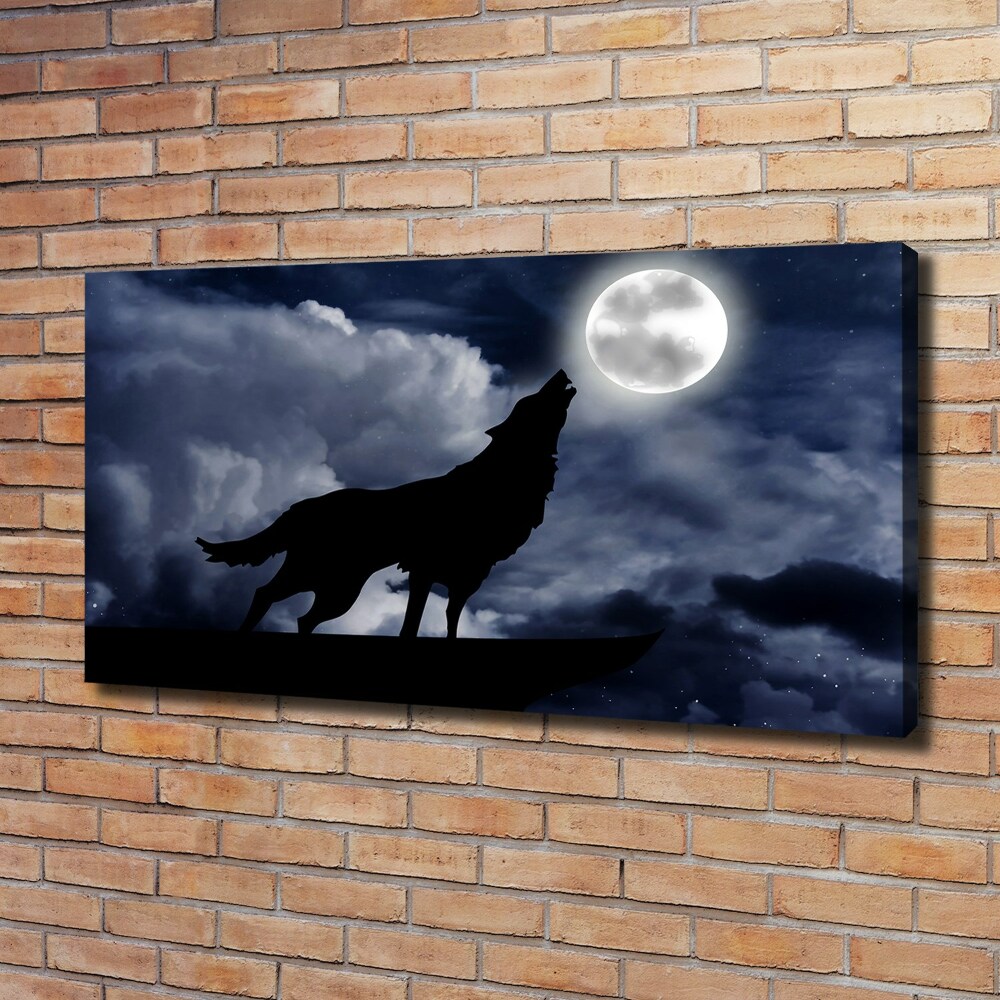 Tableau photo sur toile Loup hurlant pleine lune