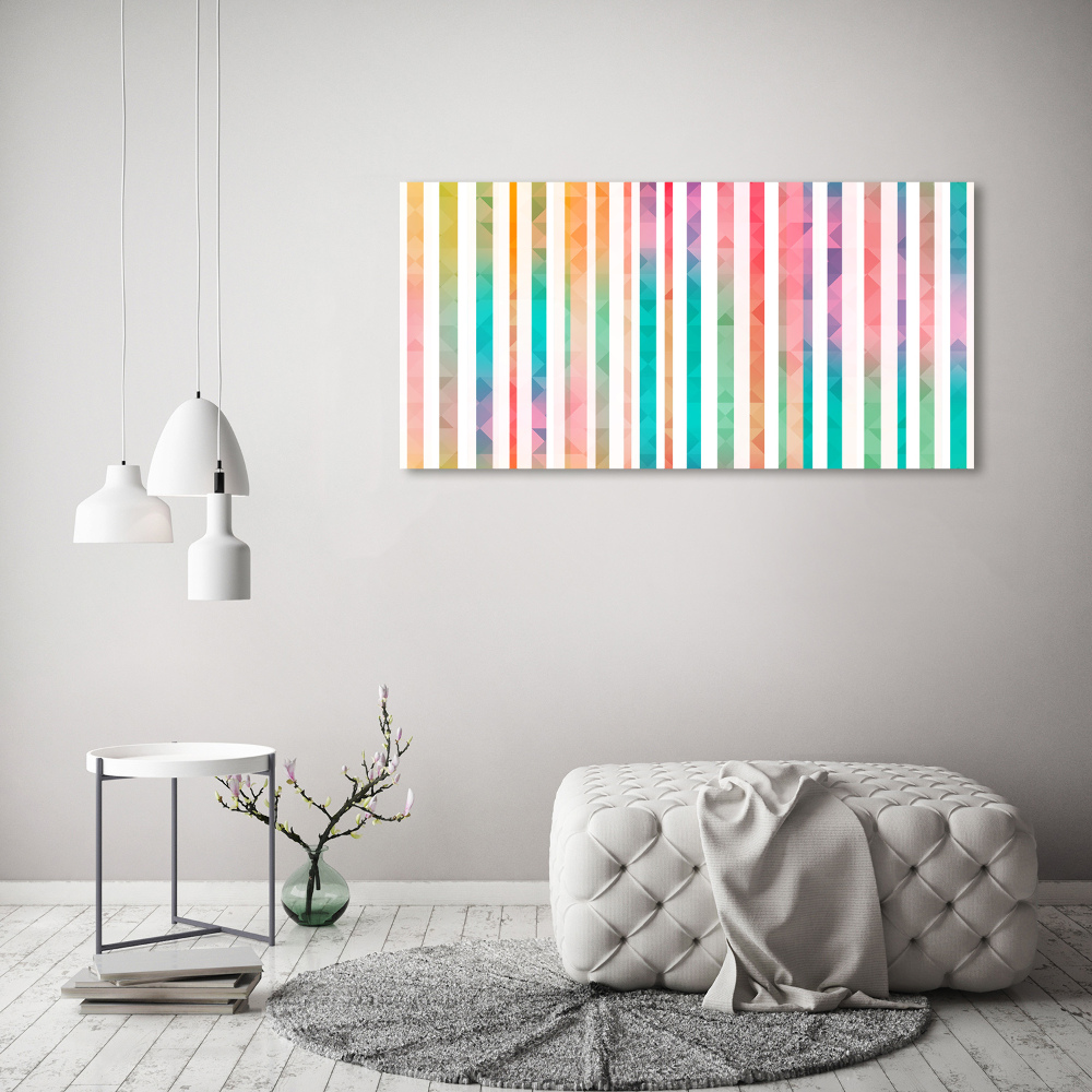 Tableau sur toile Rayures arc-en-ciel