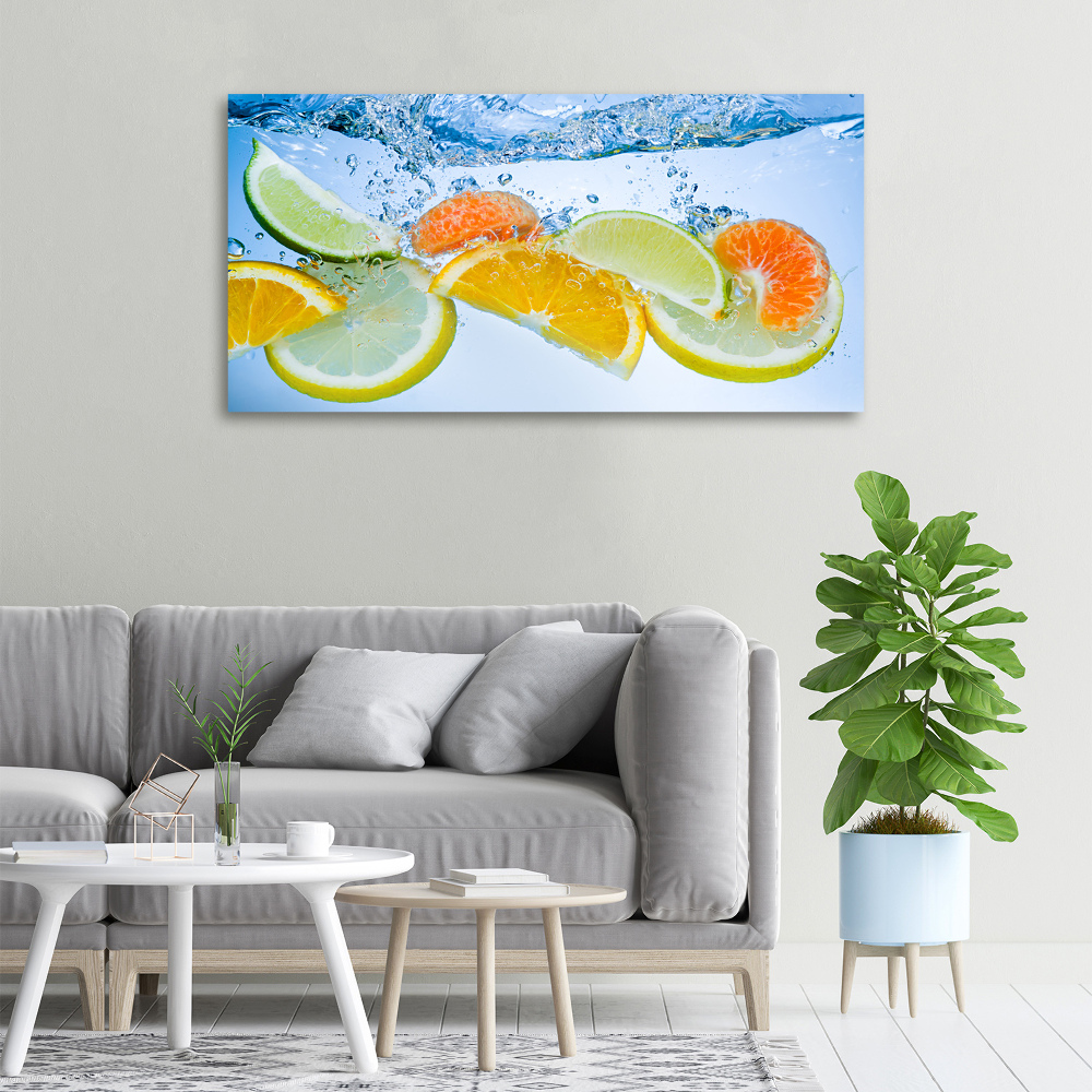 Tableau mural sur toile Agrumes sous l'eau