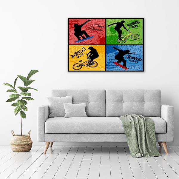 Tableau photo sur toile Vélo et skateboard