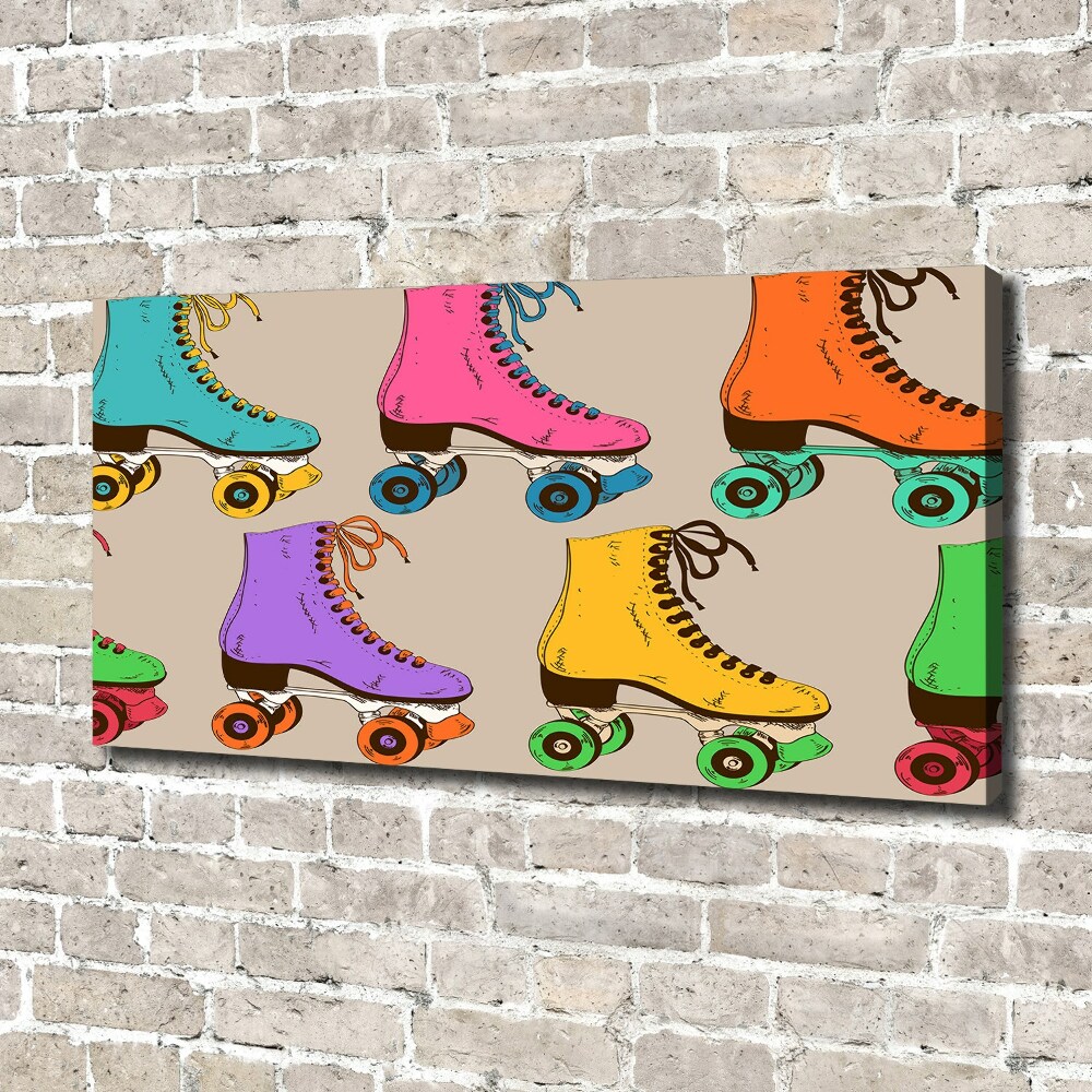 Tableau imprimé sur toile Patins à roulettes colorés