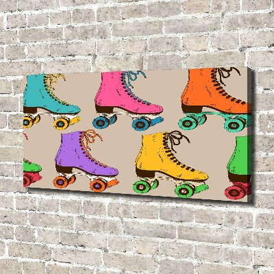 Tableau imprimé sur toile Patins à roulettes colorés