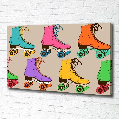 Tableau imprimé sur toile Patins à roulettes colorés