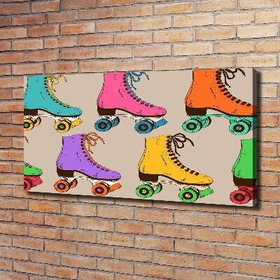 Tableau imprimé sur toile Patins à roulettes colorés