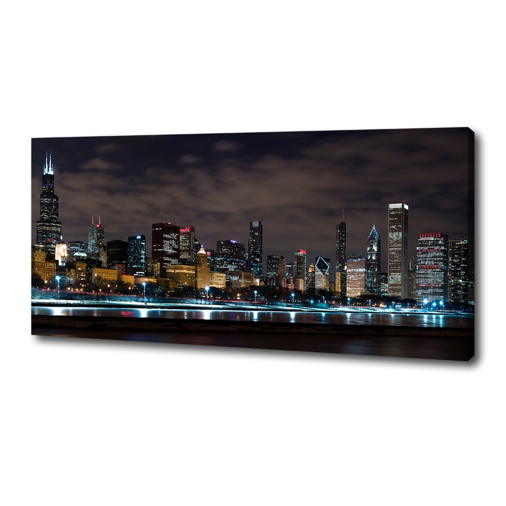 Tableau imprimé sur toile Chicago la nuit