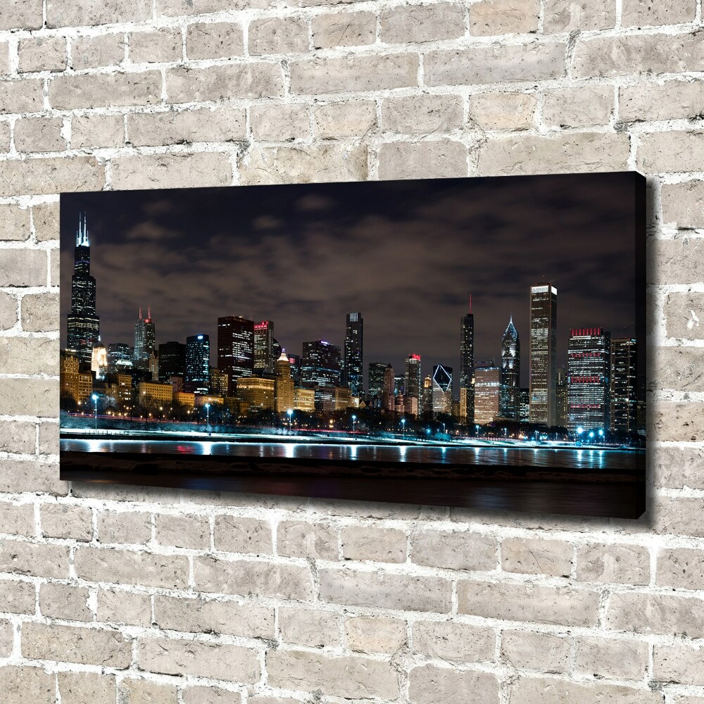 Tableau imprimé sur toile Chicago la nuit