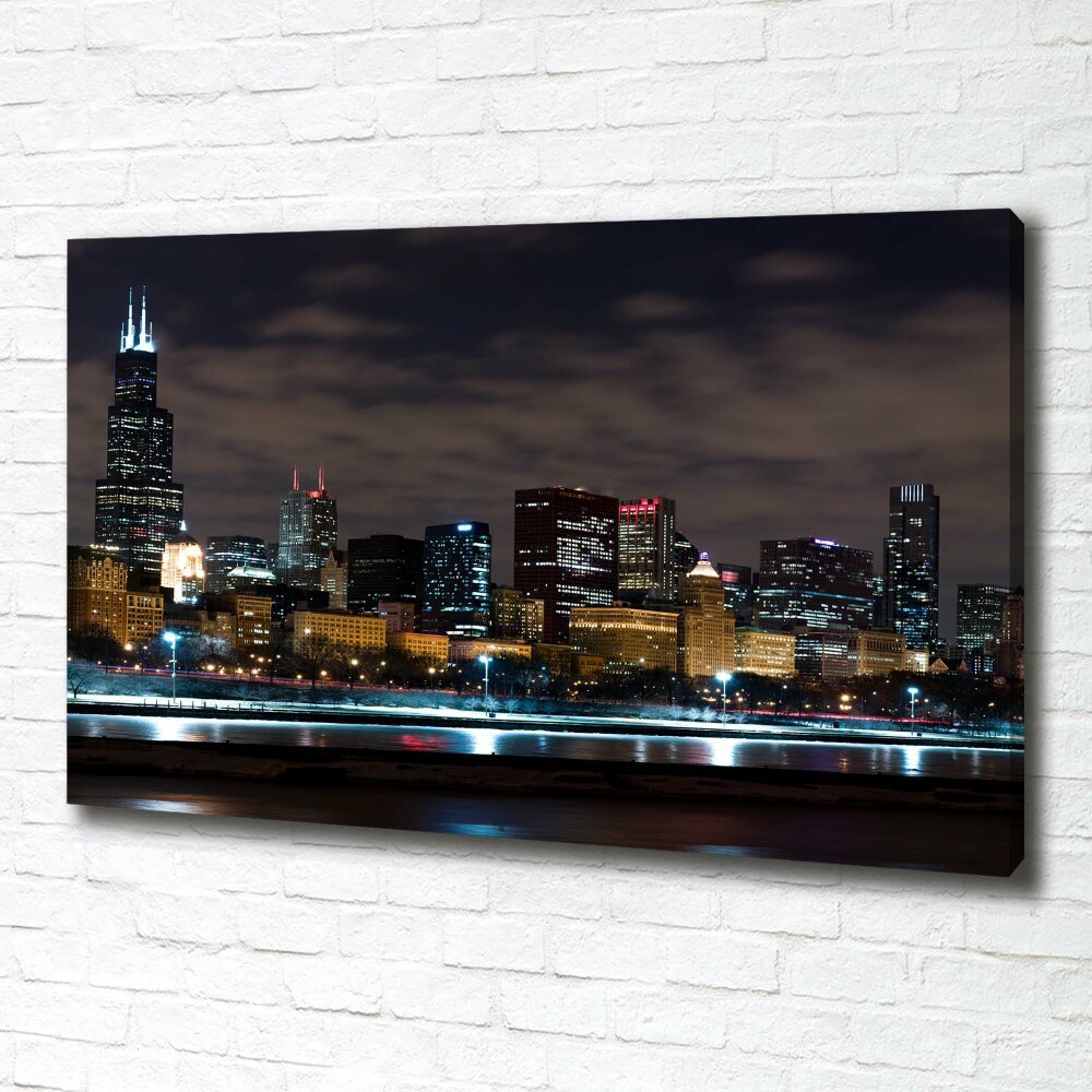 Tableau imprimé sur toile Chicago la nuit